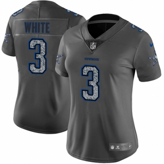 Women's Nike Dallas Cowboys #3 Mike White Gray Static Vapor Untouchable Limited NFL Jersey - Ujersey
