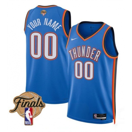 Men's Oklahoma City Thunder Active Player Custom Blue 2025 Icon Edition Stitched Basketball Jersey - Ujersey