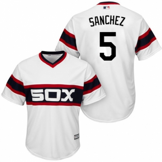 Youth Majestic Chicago White Sox #5 Yolmer Sanchez Replica White 2013 Alternate Home Cool Base MLB Jersey - Ujersey