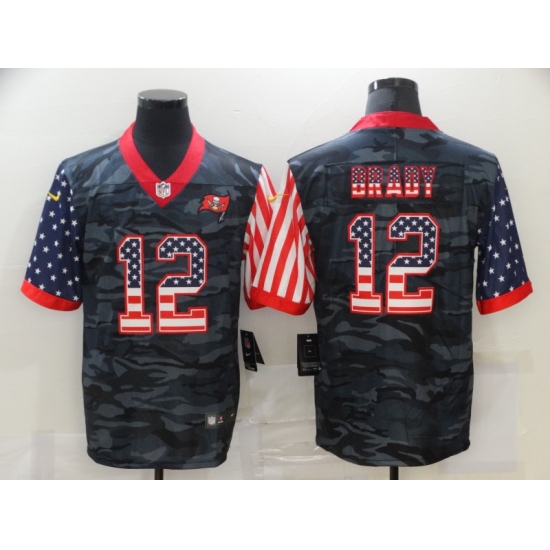 Men's Tampa Bay Buccaneers #12 Tom Brady Camo Flag Nike Limited Jersey - Ujersey