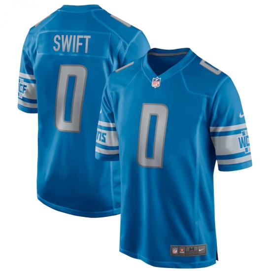 Men's Detroit Lions #0 D'Andre Swift Nike Blue 2020 NFL Draft Pick Game Jersey.webp - Ujersey