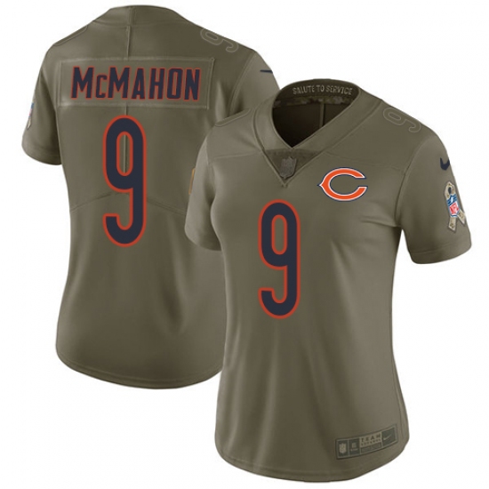 Women's Nike Chicago Bears #9 Jim McMahon Limited Olive 2017 Salute to Service NFL Jersey - Ujersey