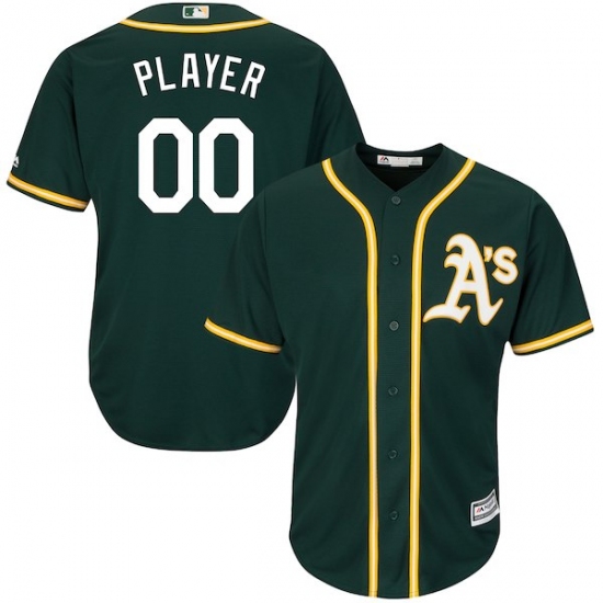 Men's Oakland Athletics Majestic Athletic Green Cool Base Custom Jersey - Ujersey