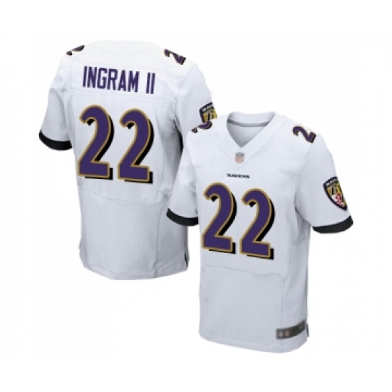 Men's Baltimore Ravens #22 Mark Ingram II Elite White Football Jersey - Ujersey