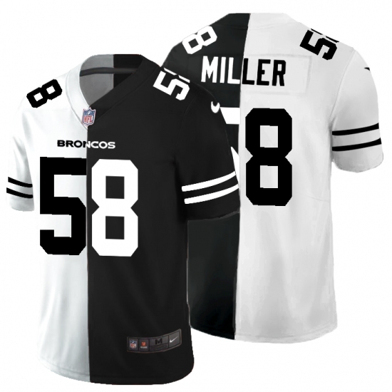 Men's Denver Broncos #58 Von Miller Black White Limited Split Fashion Football Jersey - Ujersey