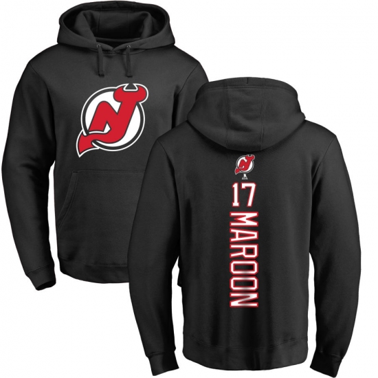 NHL Adidas New Jersey Devils #17 Patrick Maroon Black Backer Pullover Hoodie - Ujersey