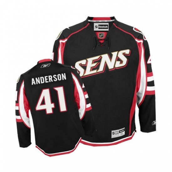 Men's Reebok Ottawa Senators #41 Craig Anderson Authentic Black Third NHL Jersey - Ujersey