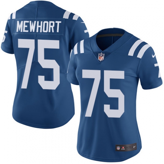 Women's Nike Indianapolis Colts #75 Jack Mewhort Elite Royal Blue Team Color NFL Jersey - Ujersey