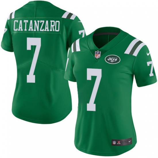 Women's Nike New York Jets #7 Chandler Catanzaro Limited Green Rush Vapor Untouchable NFL Jersey - Ujersey