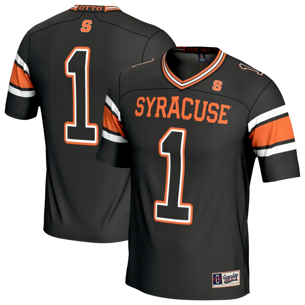 Youth GameDay Greats Black #1 Syracuse Orange Lightweight Collegiate Football Fashion Jersey - U-jersey