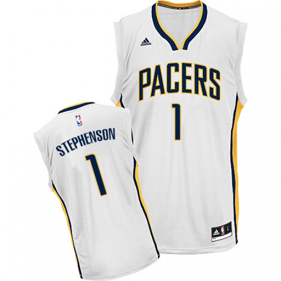 Men's Adidas Indiana Pacers #1 Lance Stephenson Swingman White Home NBA Jersey - Ujersey