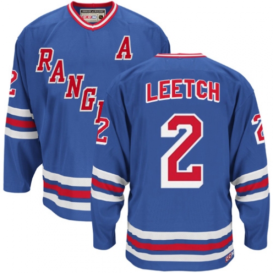 Men's CCM New York Rangers #2 Brian Leetch Premier Royal Blue Heroes of Hockey Alumni Throwback NHL Jersey - Ujersey