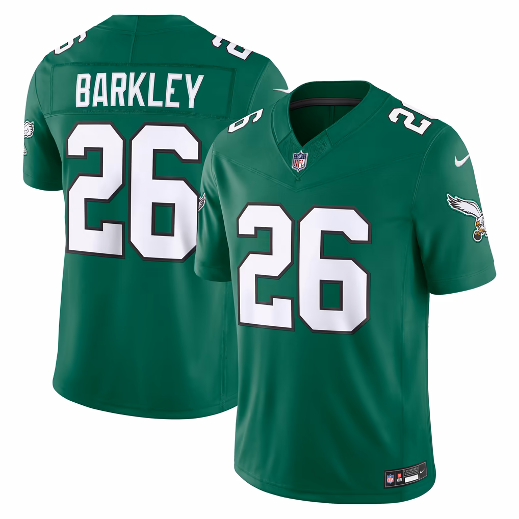 Men's Philadelphia Eagles Saquon Barkley Nike Kelly Green Alternate Vapor F.U.S.E. Stitched Limited Jersey - Ujersey