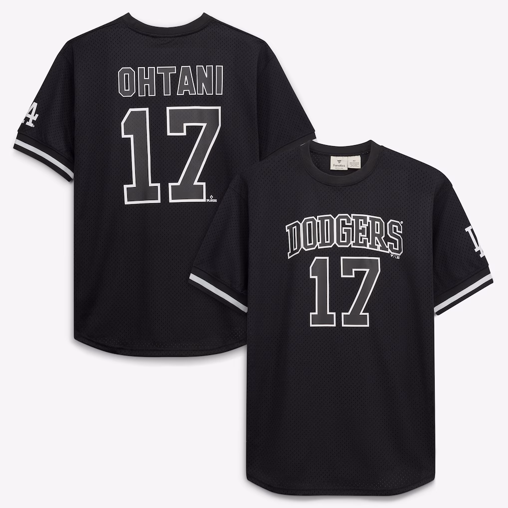 Men's Los Angeles Dodgers Shohei Ohtani Fanatics Black/White Big & Tall Heavyweight Mesh Jersey - Ujersey