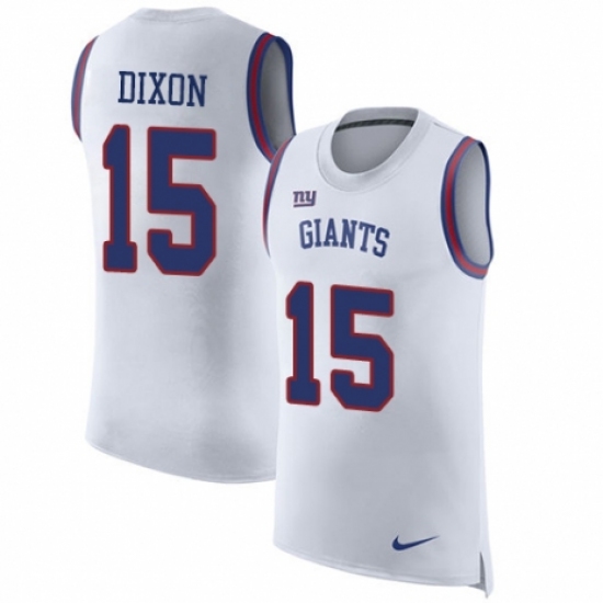 Men's Nike New York Giants #15 Riley Dixon White Rush Player Name & Number Tank Top NFL Jersey - Ujersey