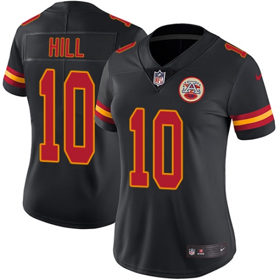Women's Nike Kansas City Chiefs #10 Tyreek Hill Limited Black Rush Vapor Untouchable NFL Jersey - Ujersey