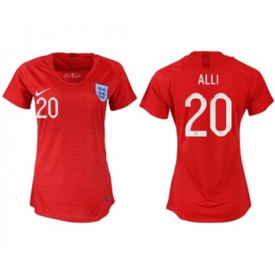 Women's England #20 Alli Away Soccer Country Jersey