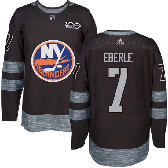 Men's Adidas New York Islanders #7 Jordan Eberle Premier Black 1917-2017 100th Anniversary NHL Jersey - Ujersey