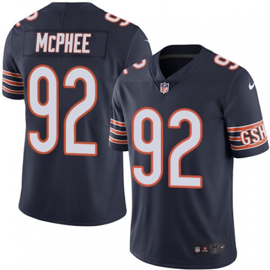 Youth Nike Chicago Bears #92 Pernell McPhee Navy Blue Team Color Vapor Untouchable Limited Player NFL Jersey - Ujersey