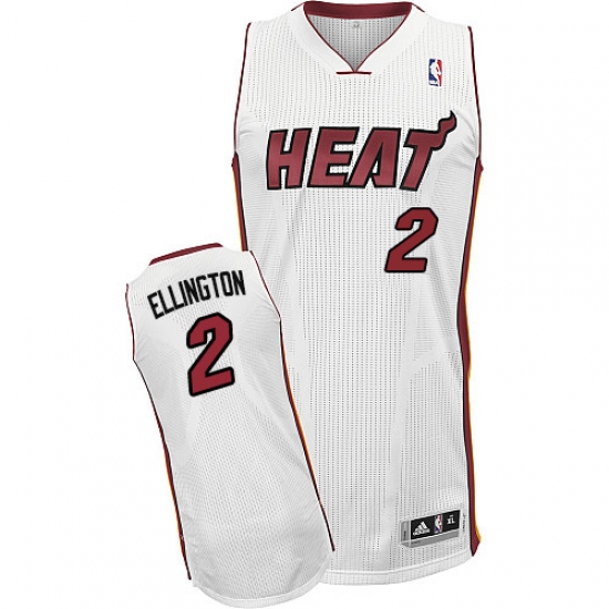 Men's Adidas Miami Heat #2 Wayne Ellington Authentic White Home NBA Jersey - Ujersey