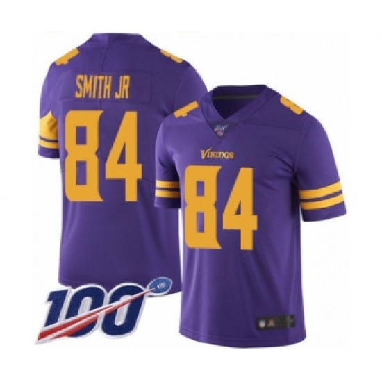 Men's Minnesota Vikings #84 Irv Smith Jr. Limited Purple Rush Vapor Untouchable 100th Season Football Jersey - Ujersey