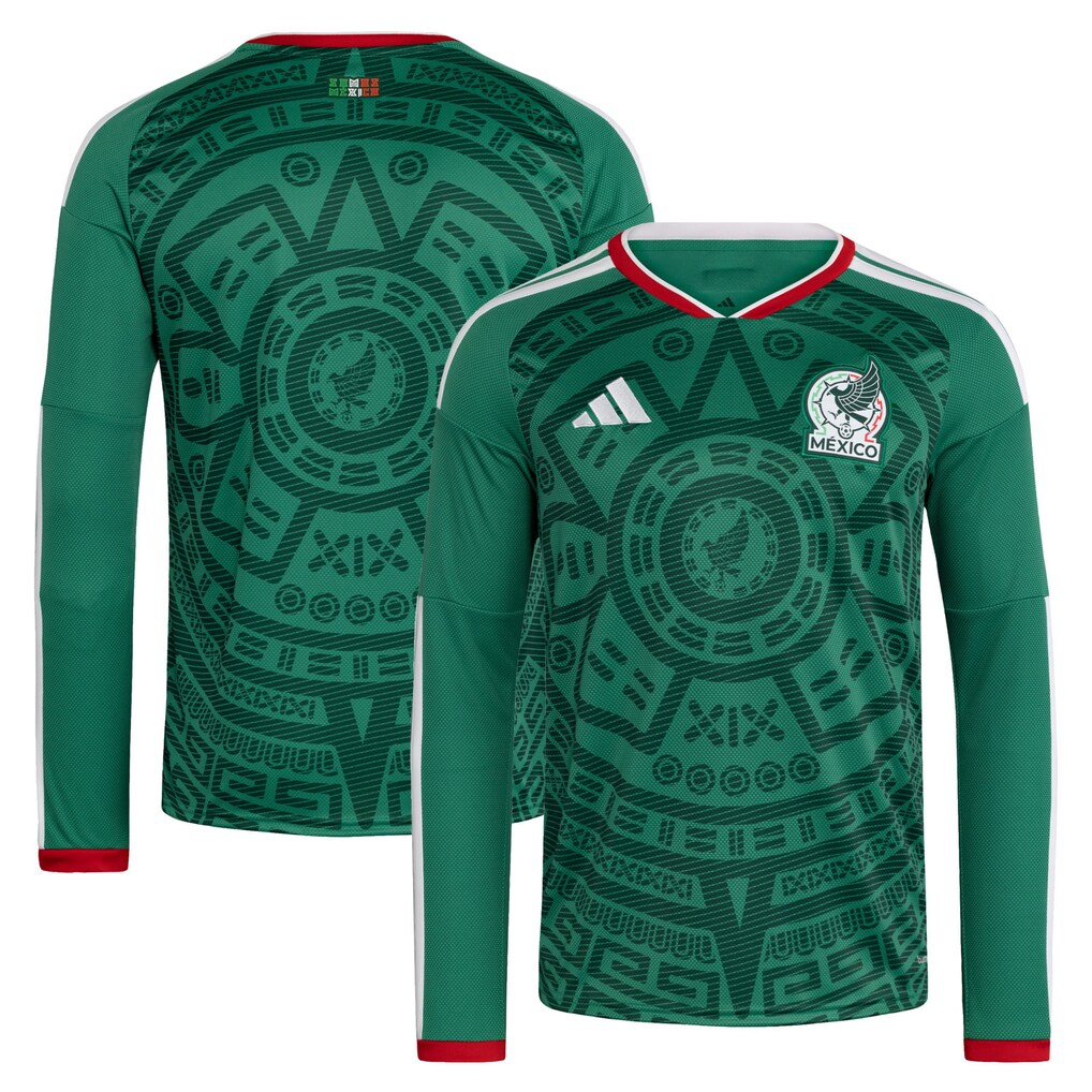 Men's Mexico National Team adidas Green 2026 Home Replica Long Sleeve Jersey - Ujersey