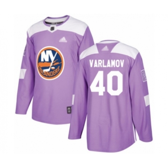 Men's New York Islanders #40 Semyon Varlamov Authentic Purple Fights Cancer Practice Hockey Jersey - Ujersey