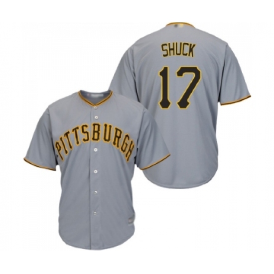 Youth Pittsburgh Pirates #17 JB Shuck Replica Grey Road Cool Base Baseball Jersey