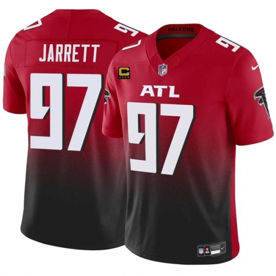 Men's Atlanta Falcons #97 Grady Jarrett Red Black 2024 F.U.S.E With 4-Star C Vapor Untouchable Limited Stitched Football Jersey - Ujersey