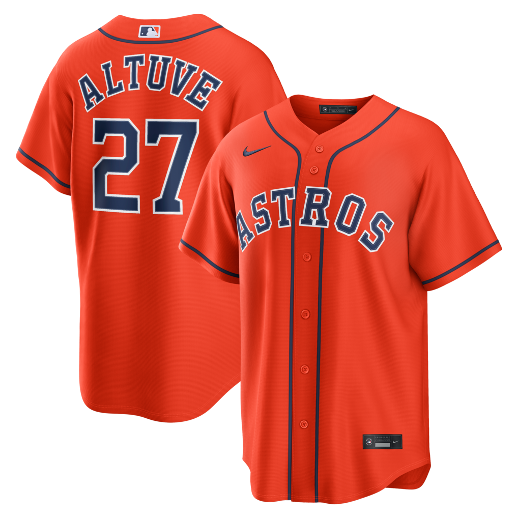 Men's Houston Astros Jose Altuve Nike Orange Alternate Replica Jersey - ujerseystore