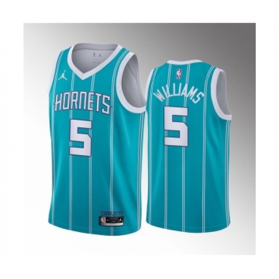 Men's Charlotte Hornets #5 Mark Williams 2022 Draft Stitched Basketball Jersey
