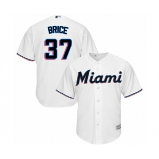 Youth Miami Marlins #67 Austin Brice Authentic White Home Cool Base Baseball Player Jersey - Ujersey
