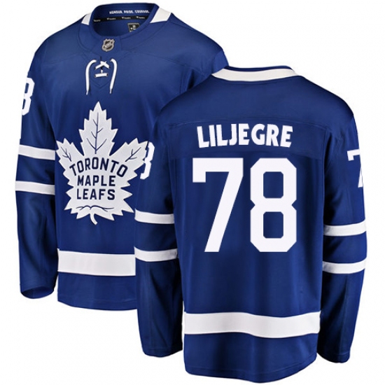Youth Toronto Maple Leafs #78 Timothy Liljegren Authentic Royal Blue Home Fanatics Branded Breakaway NHL Jersey - Ujersey
