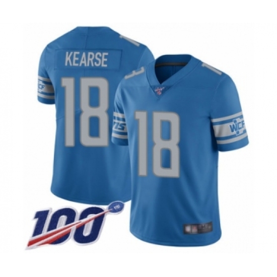 Youth Detroit Lions #18 Jermaine Kearse Blue Team Color Vapor Untouchable Limited Player 100th Season Football Jersey - Ujersey