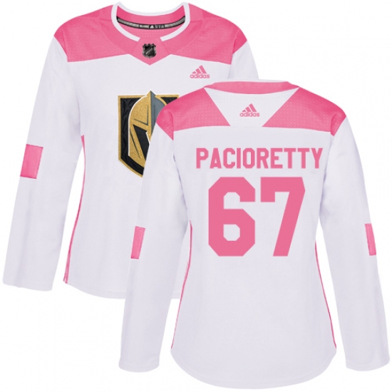 Women's Adidas Vegas Golden Knights #67 Max Pacioretty Authentic White Pink Fashion NHL Jersey - Ujersey