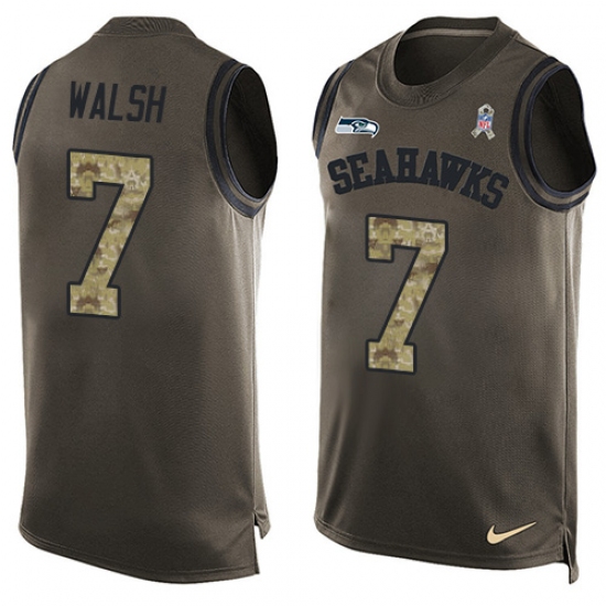 Men's Nike Seattle Seahawks #7 Blair Walsh Limited Green Salute to Service Tank Top NFL Jersey - Ujersey