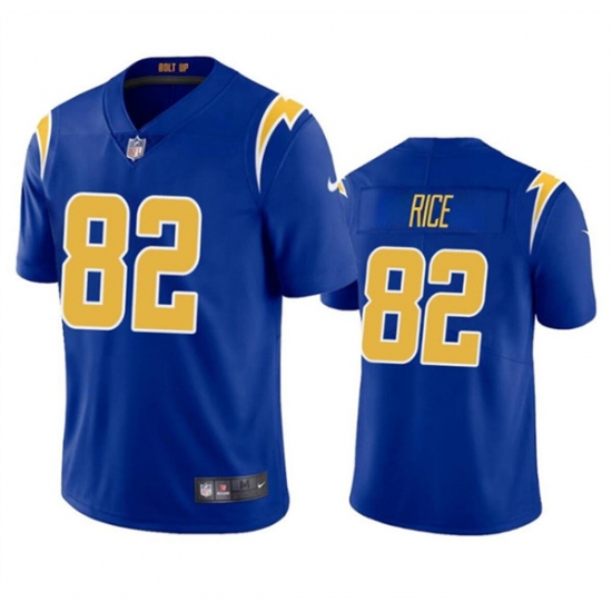 Men's Los Angeles Chargers #82 Brenden Rice Royal 2024 Draft Vapor Limited Football Stitched Jersey - Ujersey