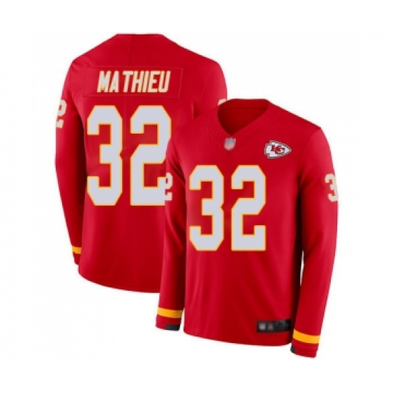 Youth Kansas City Chiefs #32 Tyrann Mathieu Limited Red Therma Long Sleeve Football Jersey - Ujersey
