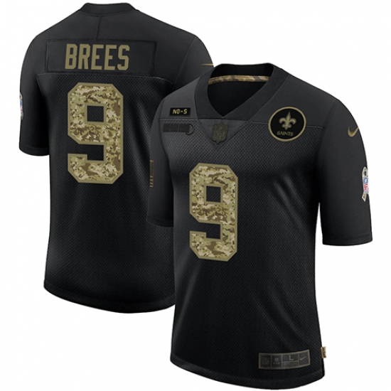 Men's New Orleans Saints #9 Drew Brees Camo 2020 Salute To Service Limited Jersey - Ujersey