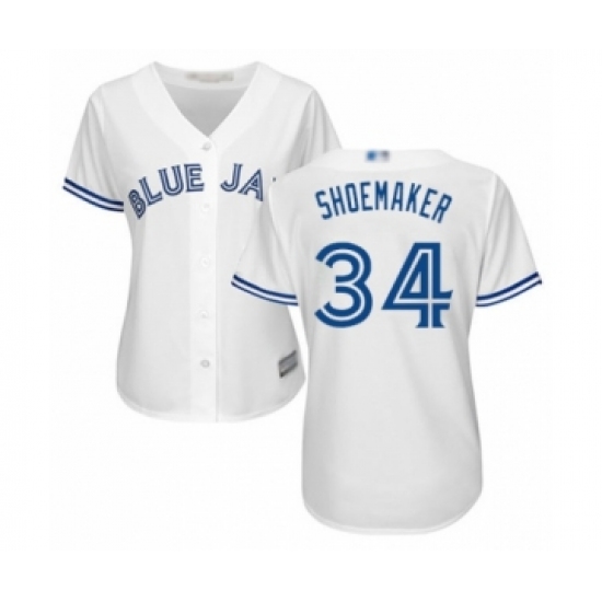 Women's Toronto Blue Jays #34 Matt Shoemaker Authentic White Home Baseball Player Jersey - Ujersey