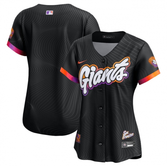 Women's San Francisco Giants Blank Anthracite 2025 City Connect Limited Stitched Baseball Jersey(Run Small)
