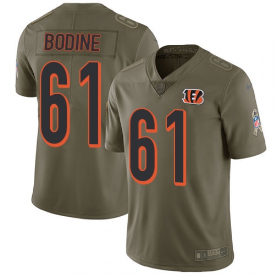 Youth Nike Cincinnati Bengals #61 Russell Bodine Limited Olive 2017 Salute to Service NFL Jersey - Ujersey