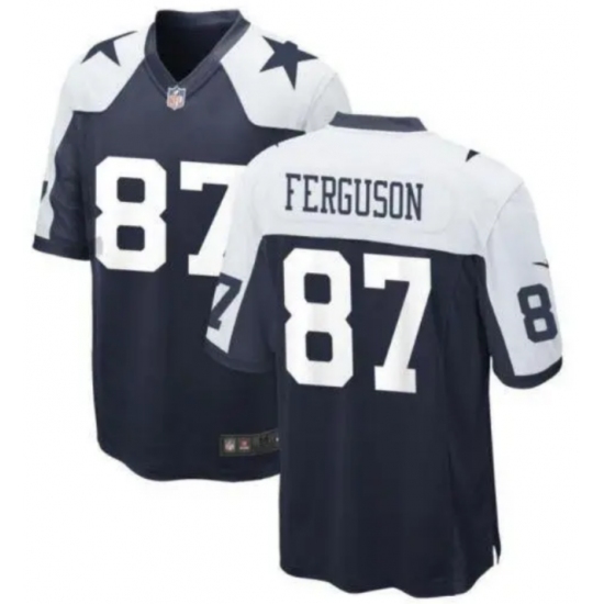 Men's Dallas Cowboys #87 Jake Ferguson White Navy Vapor Limited Stitched Jersey