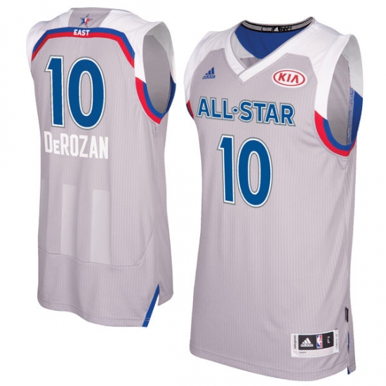 Men's Adidas Toronto Raptors #10 DeMar DeRozan Authentic Gray 2017 All Star NBA Jersey