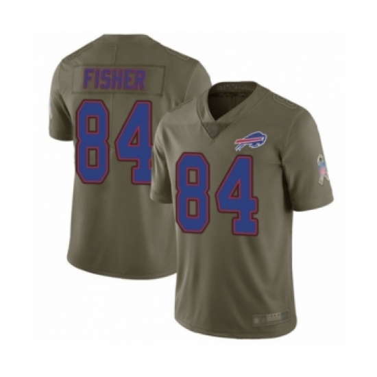 Men's Buffalo Bills #84 Jake Fisher Limited Olive 2017 Salute to Service Football Jersey - Ujersey