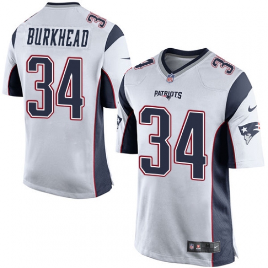 Men's Nike New England Patriots #34 Rex Burkhead Game White NFL Jersey - Ujersey