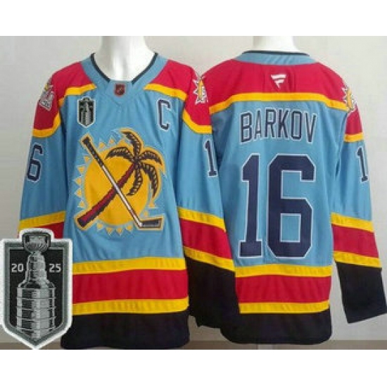 Men's Florida Panthers #16 Aleksander Barkov Blue 2025 Stanley Cup Final Authentic Jersey - Ujersey