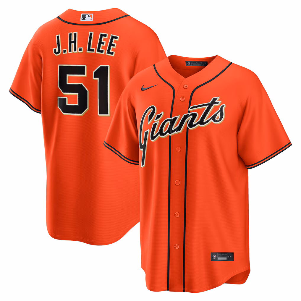 Men's San Francisco Giants Jung Hoo Lee Nike Orange Alternate Replica Jersey
