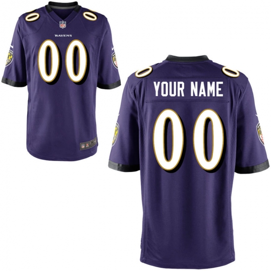 Youth Baltimore Ravens Nike Purple Custom Game Jersey - Ujersey