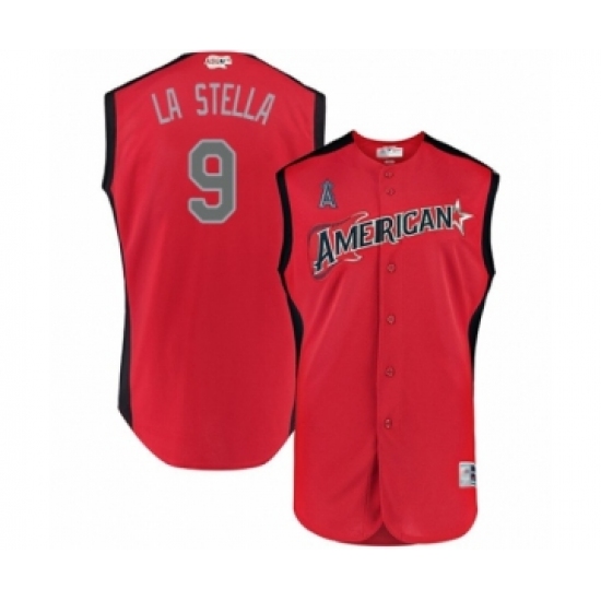 Youth Los Angeles Angels of Anaheim #9 Tommy La Stella Authentic Red American League 2019 Baseball All-Star Jersey - Ujersey